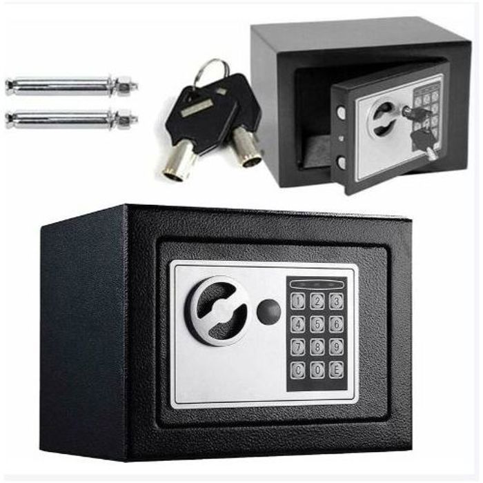 Coffre Fort - GENERIC - 17x23x17cm - Serrure Électronique - Code PIN - 2 Clés