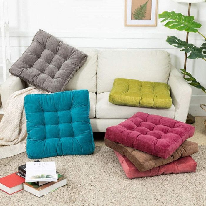 Coussin de sol - Multicolore - 60x60cm - Velours - Confort optimal - Intérieur élégant