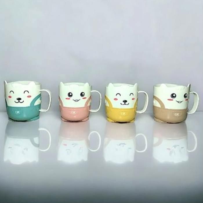 Ensemble de 4 Tasses de Brosse à Dents Domestiques pour Enfants(Couleur aléatoire)