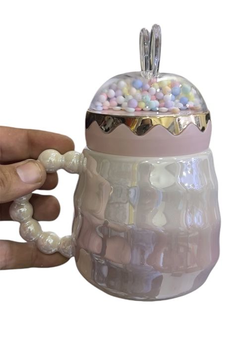 Tasse en céramique - KEMU - Haute qualité - Multicolore - Avec couvercle - Élégante