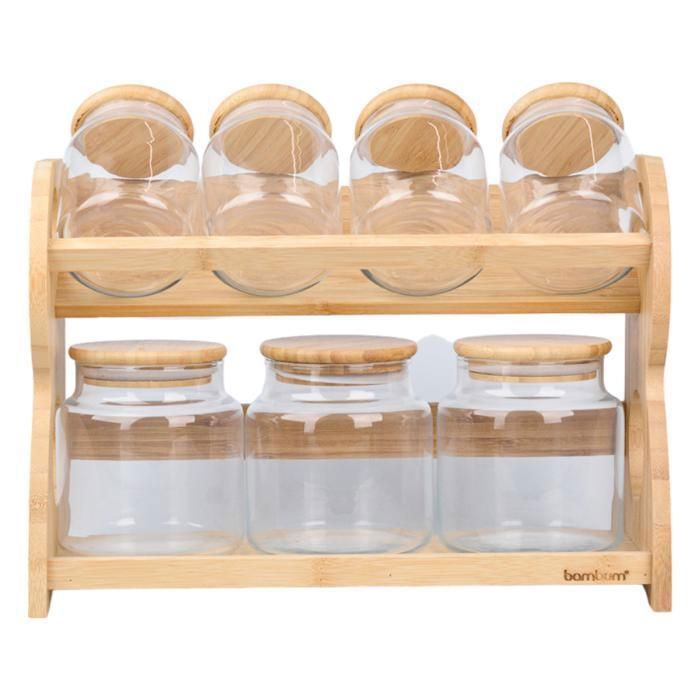 SET DE 8 ÉPICES 600-250ML HORIZONTAL BAMBUM