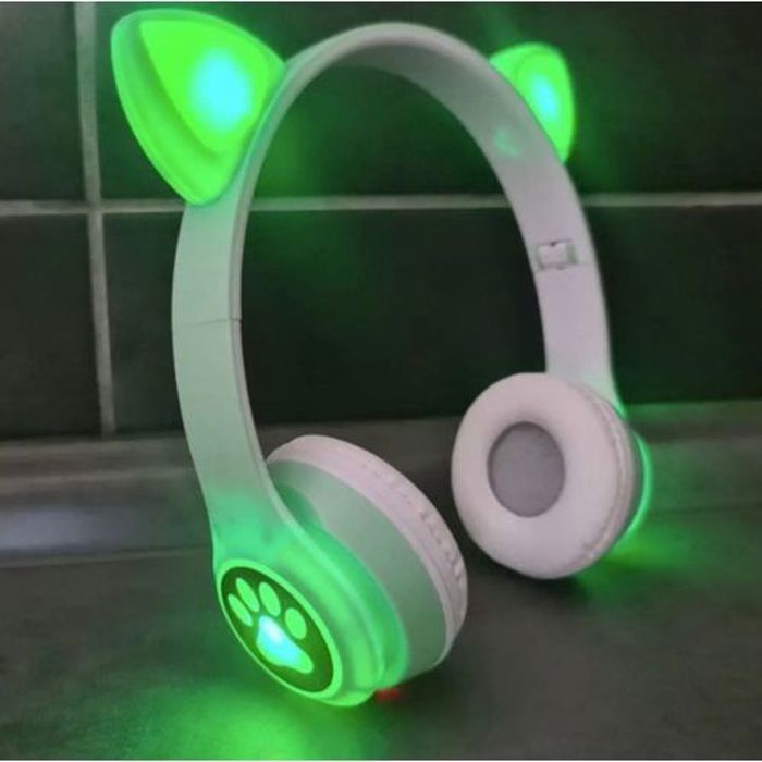 casque de jeu sans fil Gamer bluetooth avec lumière LED