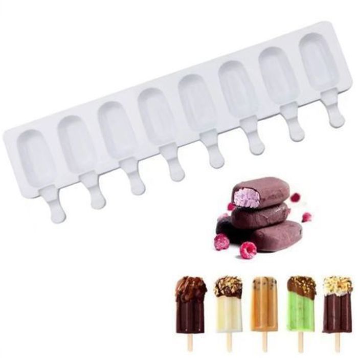 Moule à Glace en Silicone  8 Cavités Pour Préparation de Glace & Ice Crème