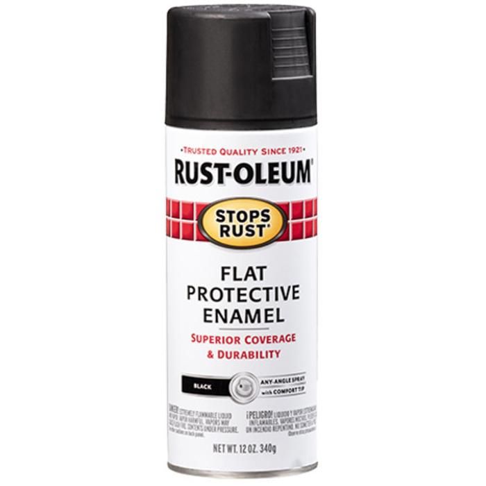 Peinture - Rust Oleum - Noir Mat - 340gr - Résistant aux intempéries - Acrylique