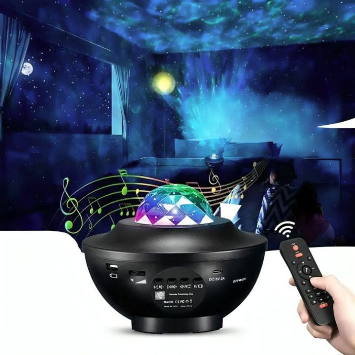 Projecteur de galaxie - Starry - Veilleuse étoilée - Bluetooth - 10 modes d'éclairage - Minuterie intelligente