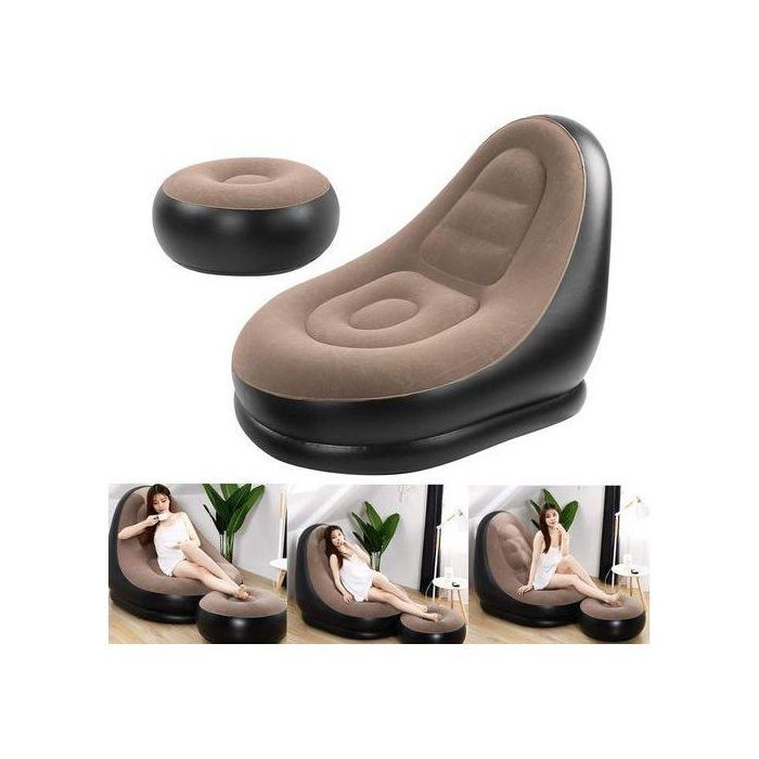 Fauteuil gonflable - GENERIC - Confortable - Ergonomique - Intérieur/Extérieur - Avec repose-pieds