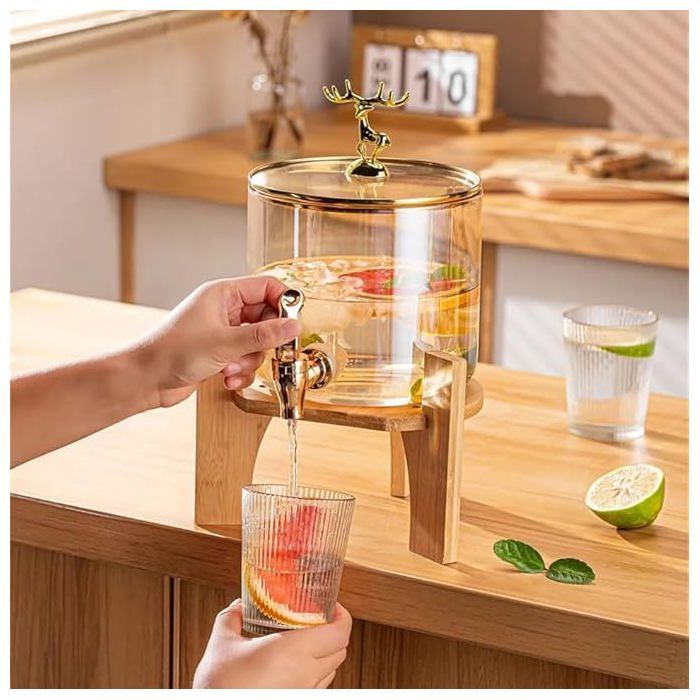 Beverage Juice bucket 3.6L , support en bois