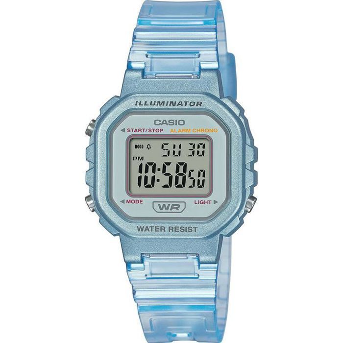 Montre Digitale - CASIO - Bleu - Bracelet semi-transparent - Etanche 5 ATM - Quartz