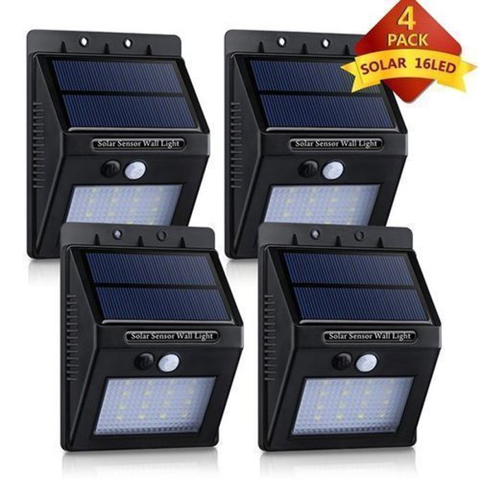 Lampe Solaire LED - Non spécifié - PACK x4 - Détecteur de Mouvement - Haute Luminosité - Installation Facile