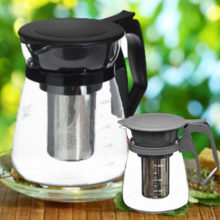 Théière 800 ml verre et PVC avec filtre extractible