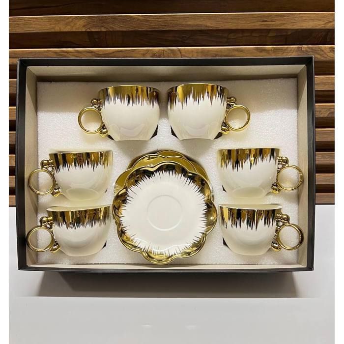 Pack de 6 Tasses  à café avec sous-tasses- Blanc