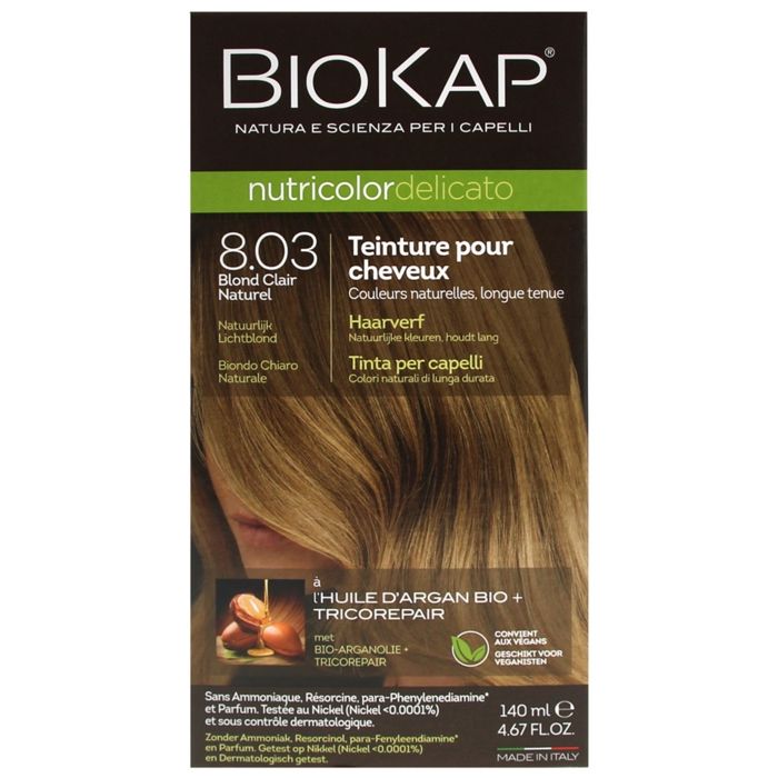 Coloration pour Cheveux - Biokap - Nutricolor Delicato - Blond Clair Naturel - Sans Ammoniaque - Longue Tenue