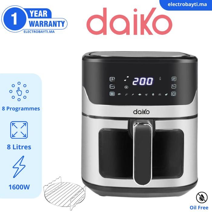 Friteuse sans Huile - Daiko - FSH-8674EDK - 8 Litres - 1600W - Tactile LED