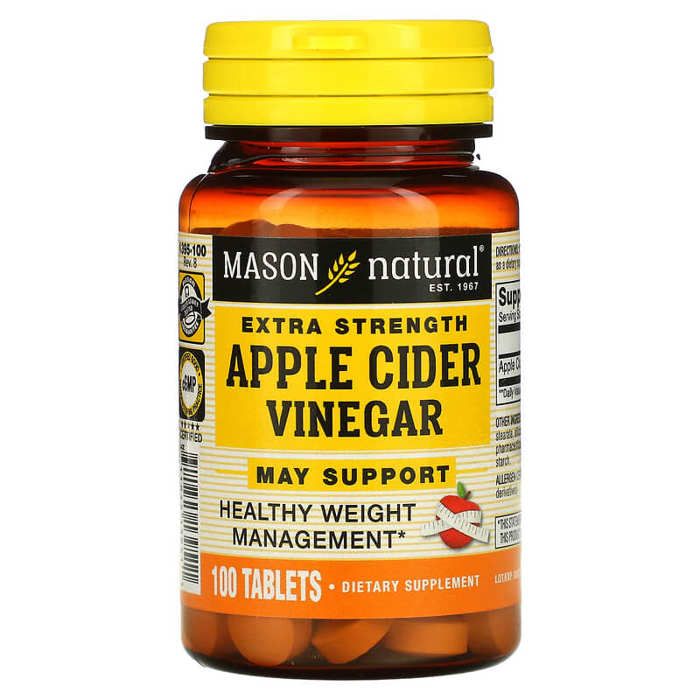 vinaigre de cidre de pomme extra fort, 500 mg, 100 comprimés