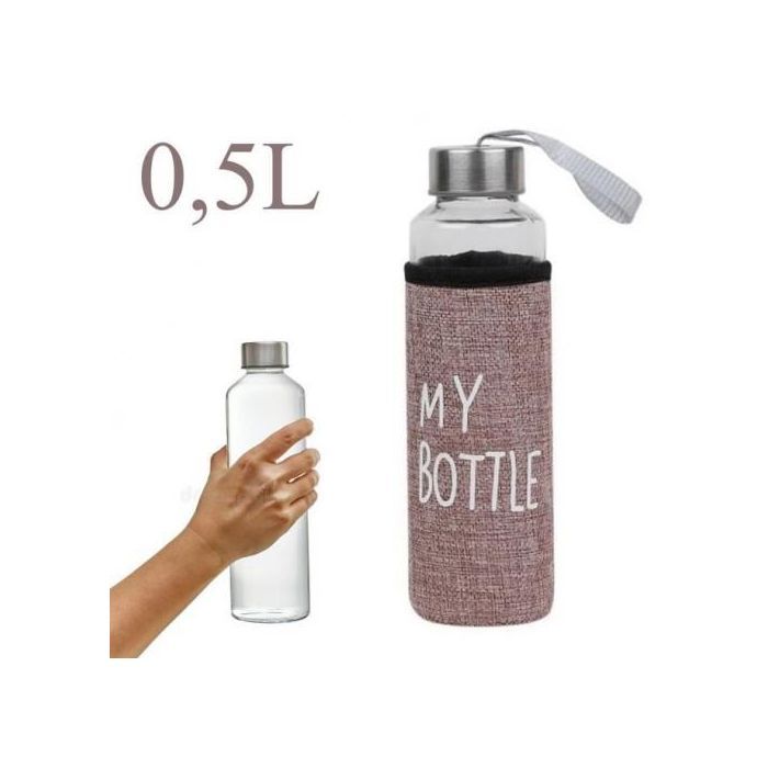 Bouteille d’Eau en Verre avec Housse Protectrice Bouteille en Verre - 500 ml-2