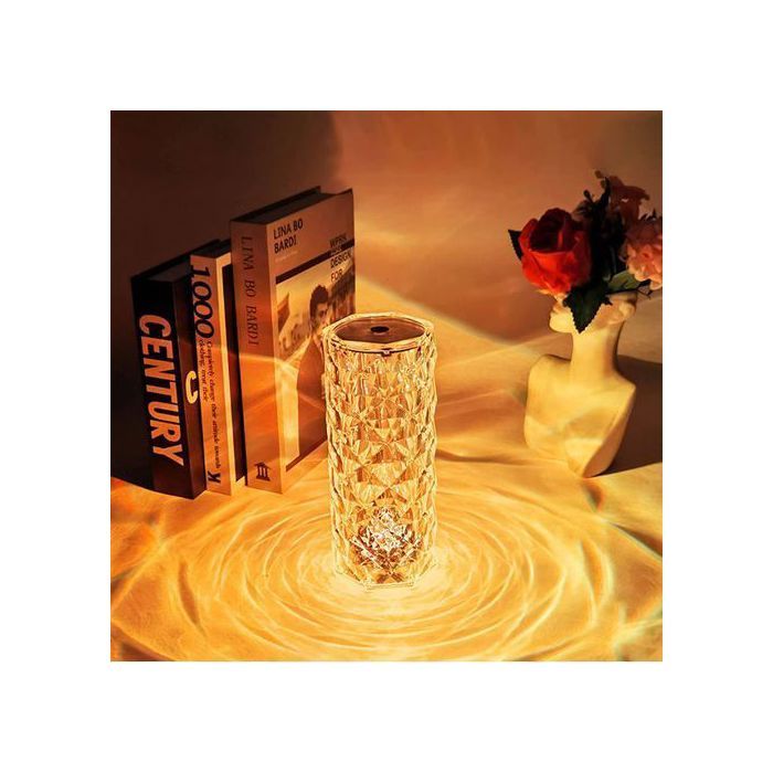 Lampe de Table en Cristal,Lampe Nuit Tactile avec 16 Couleurs Changeantes,4 Modes de Réglage