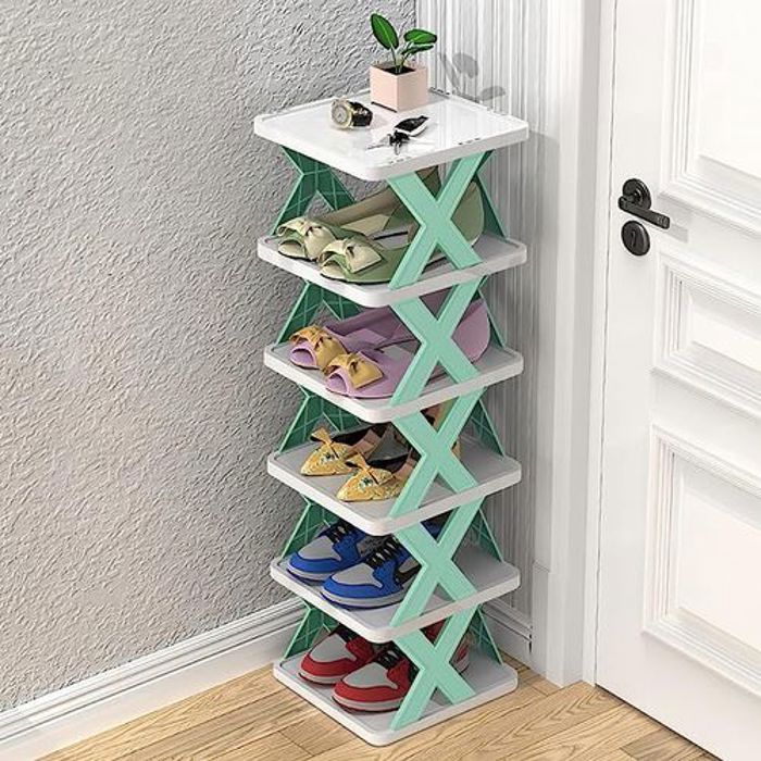 Étagère à chaussures pliante à assemblage simple à cinq couches