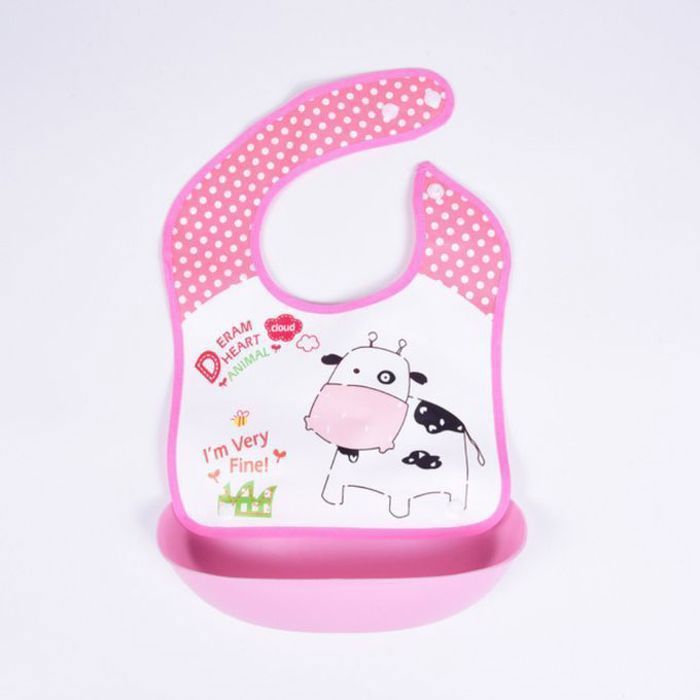 Bavoir avec poche pour bébé réglable de qualité supérieure (Couleur aléatoire)