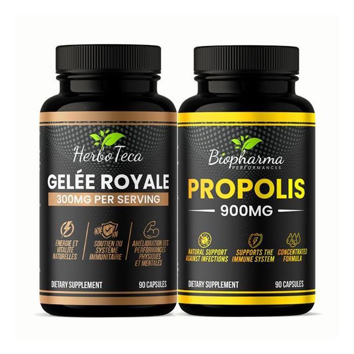 Pack Gelée Royale 300 mg  90 caps + Propolis 900 mg 90 caps