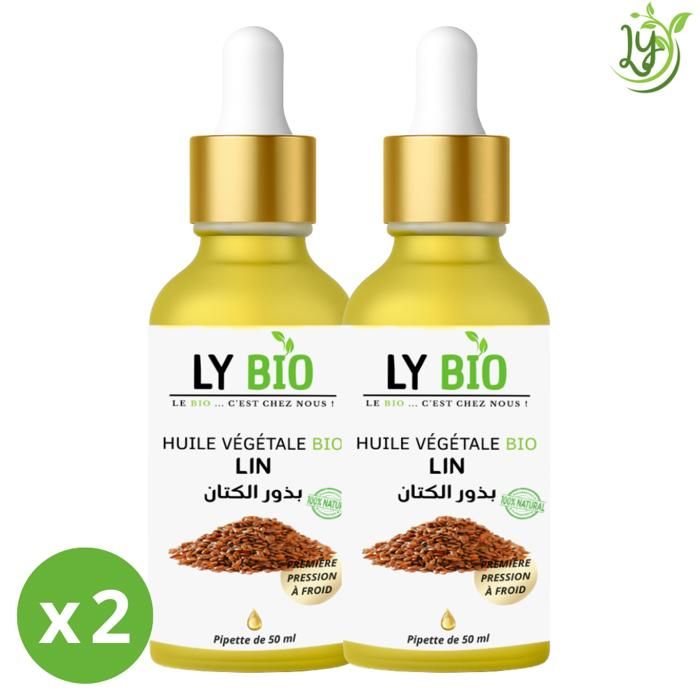 LYBIO PACK HUILE LIN 50ML - PIPETTE LOT DE 2 bouteilles