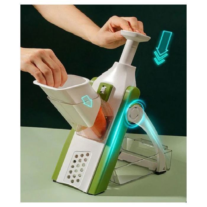 Coupe-légumes 4 en 1, broyeur de fruits et de citron, râpe à trancher avec panier non blessantes
