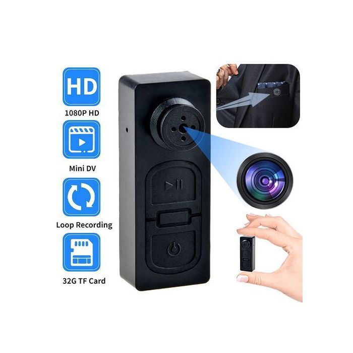 Mini caméra sans fil HD, bouton de chemise