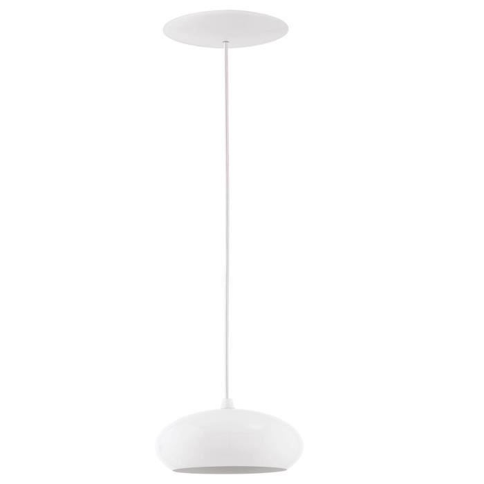 Luminaire Suspension - Eglo - Petto 1 - GU10 - 3,3W - Acier Blanc - H 1100mm Ø 150mm