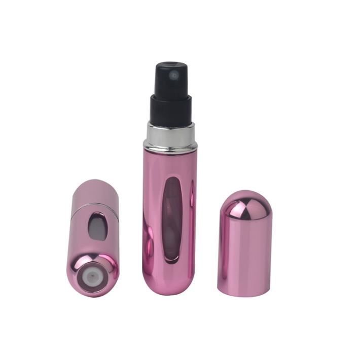 Mini Vaporisateur Rechargeable 5ML Bouteille Vide de Parfum Atomisateur Flacon Couleur: Rose brillant