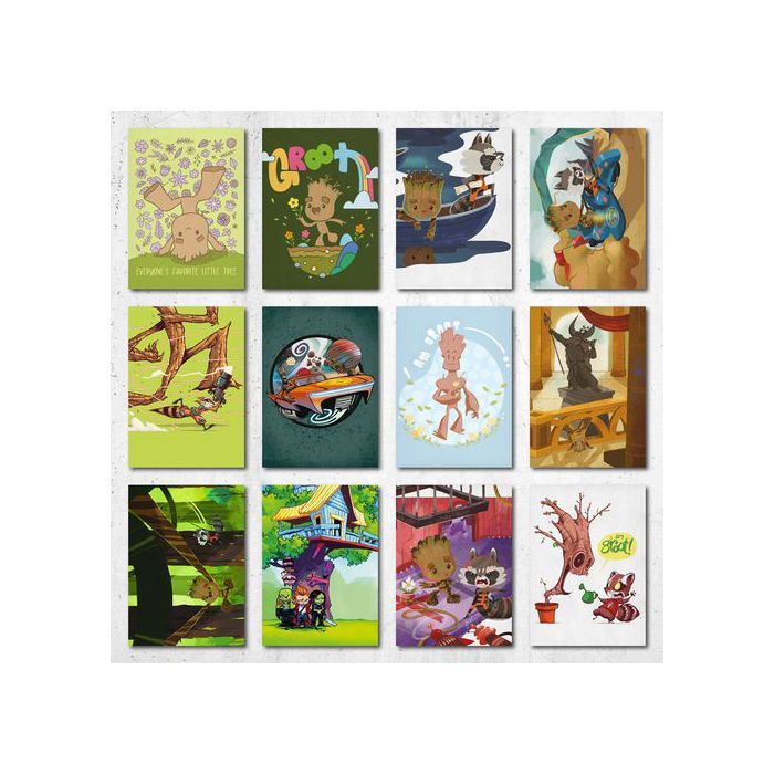 Poster A5 - Marvel - Groot, Guardian Of The Galaxy - 12 Posters - Papier photo 350g - Décoration murale