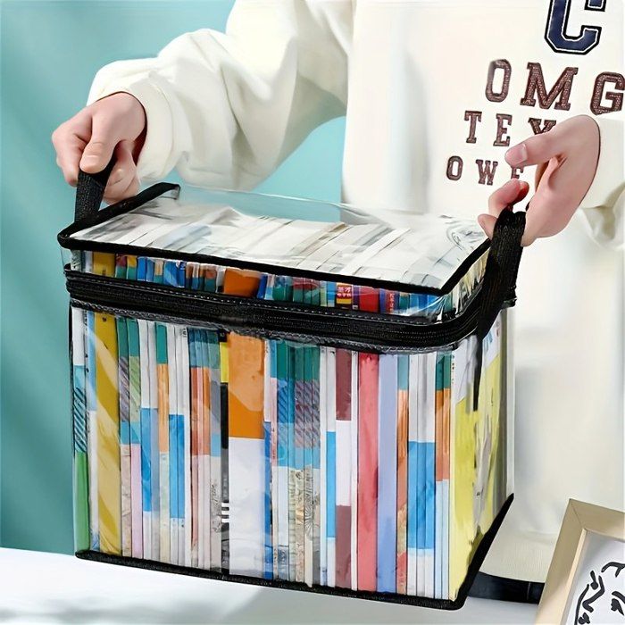 Sac de rangement transparent moderne pour livres,