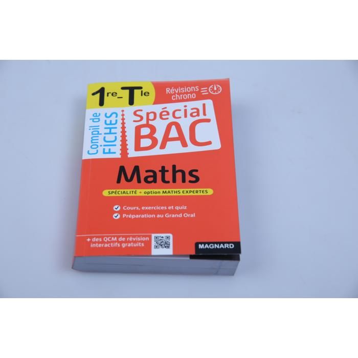 Fiches Maths - GENERIC - Spécial Bac - 1re/Tle - Éducation - Support complet