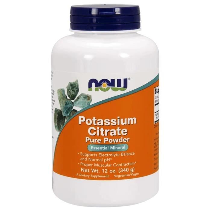 NOW FOODS Potassium Citrate Pure Powder (Citrate de potassium) 340g