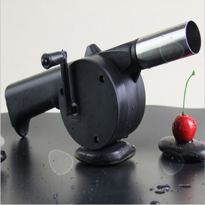 CONFO® Souffleur portable Barbecue extérieur Sèche-cheveux Souffleur manuel portable Souffleur à manivelle Outil de barbecue Camping