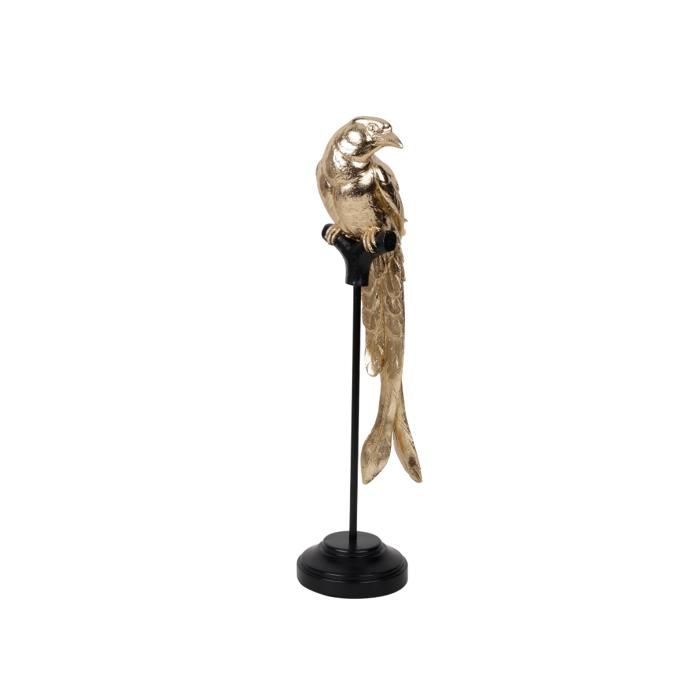 Perroquet décoratif - N/A - 10,5x8,5x35,5 cm - Doré - Élégance - Chic