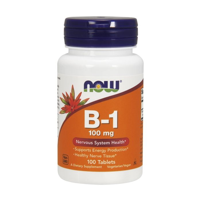 NOW FOODS Vitamin B1 100mg (Thiamine) 100 Comprimés Végétaliens