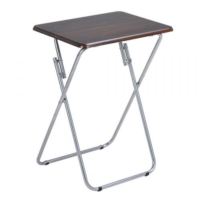 Table d'appoint pliante - MARQUE - Bois et métal - 48x38x67 cm - Design industriel - Rectangulaire