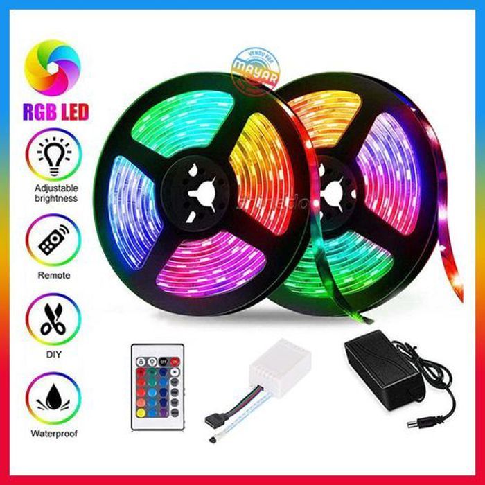 Bande LED RGB - Éclairage Personnalisable - 5M - Télécommande - Écoénergétique - Intérieur