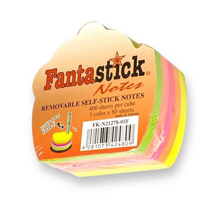 Fantastick Note Fluo 76.2 x 76.2 mm 5 Couleurs avec Porte-Stylo