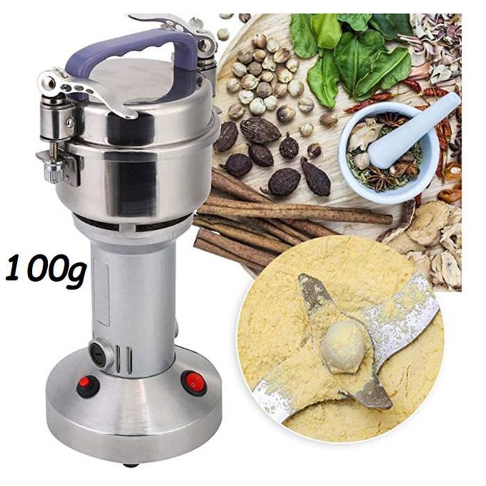Moulin electrique à epices et grains haute vitesse acier inoxydable 100g