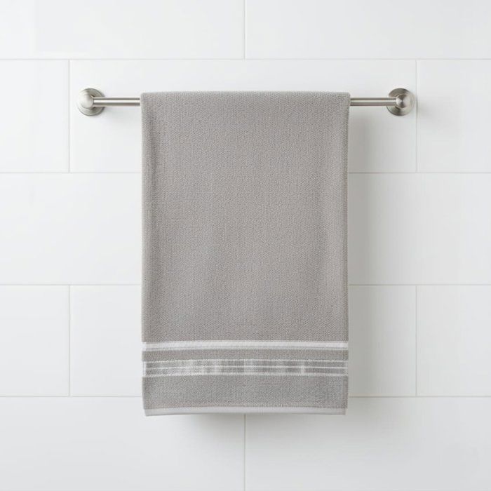 Serviette de toilette en coton uni doux et absorbant - gris