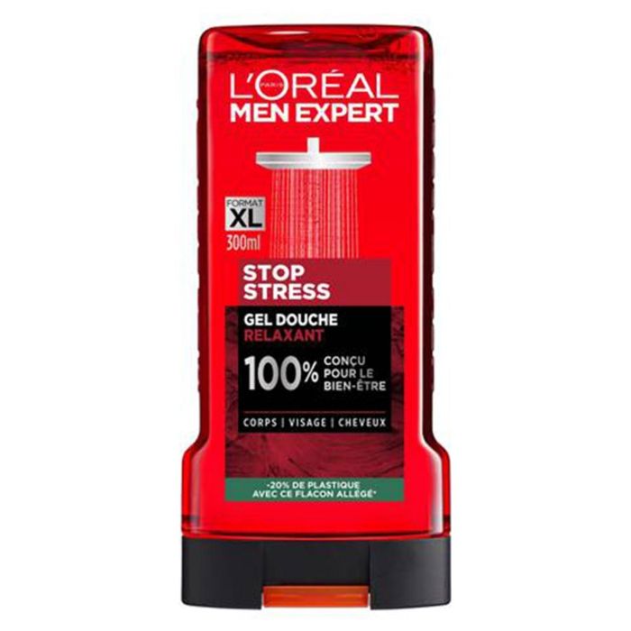 Gel Douche - L'Oréal Men Expert - Stop Stress - 300ml - Parfum Boisé et Fruité - Relaxant