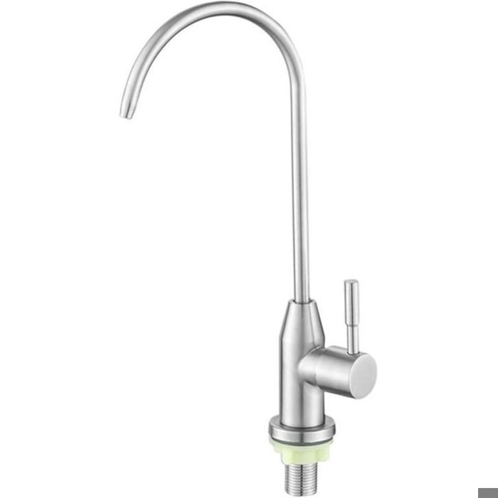 Robinet pour filtre à eau - GENERIC - Inox 304 - Bec haut arqué - Tournant 360° - Monocommande
