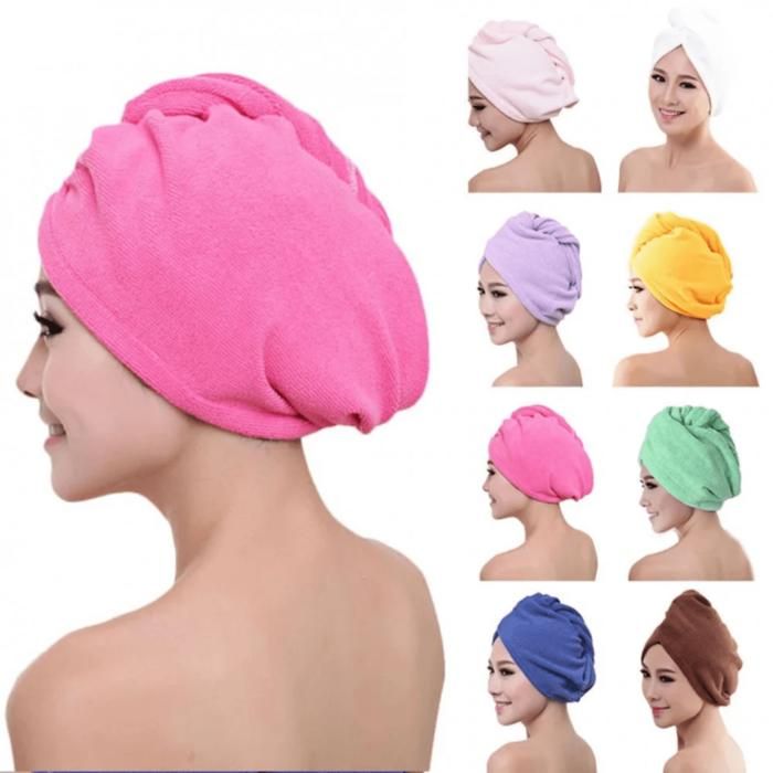 Serviette sèche-cheveux, séchage rapide pour laver le cheveux, bonnet de sèche  (colleur aléatoire)
