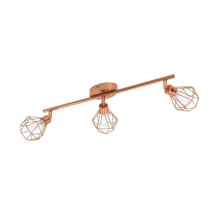 Plafonnier - ZAPATA - G9 - Cuivre - 3 spots - 515x65mm