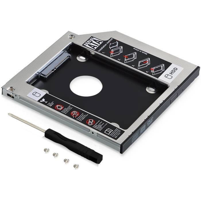 Adaptateur de Caddy - Non spécifié - 9.5 mm - SATA 3.0 - Alliage d'aluminium - 2.5'' HDD/SSD