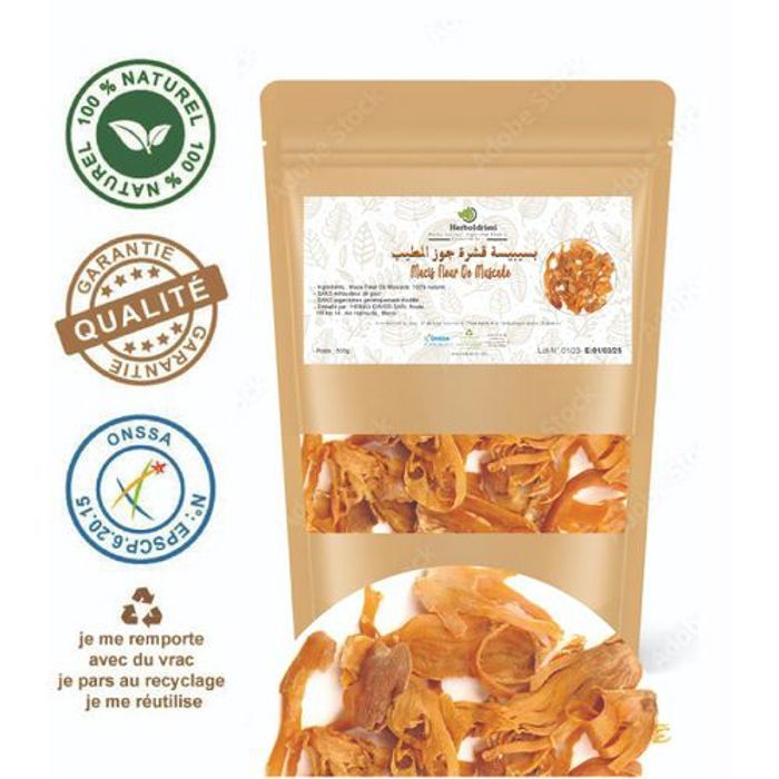 HERBO IDRISSI Macis Fleurs de Muscade 100g , Digestion , Minereaux , Anti-diarhée
