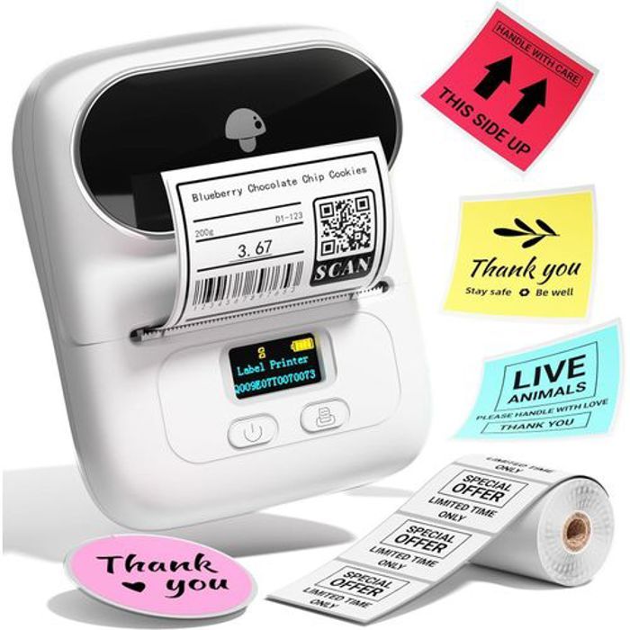 Phomemo M110 Imprimante d'étiquettes Bluetooth portable thermique Etiqueteuse, Compatible avec Android, iOS