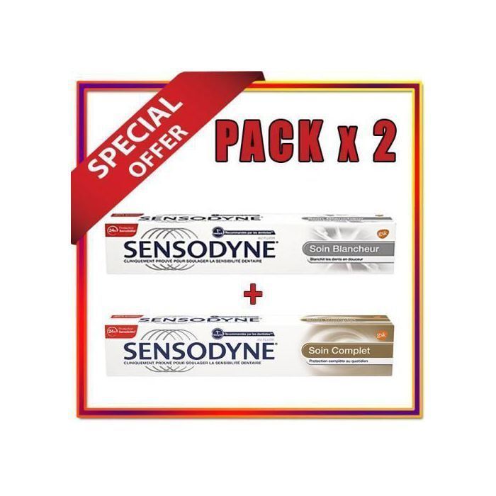 Sensodyne Pack de 2 Dentifrice Sensodyne Soin Complet + Blancheur 75ML