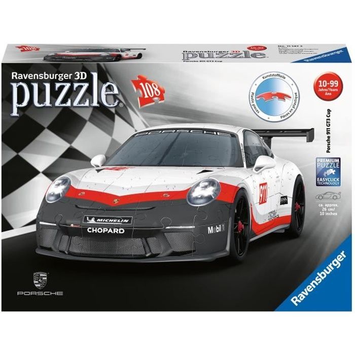 Puzzle 3D Porsche 911 GT3 Cup - Ravensburger - 108 pièces