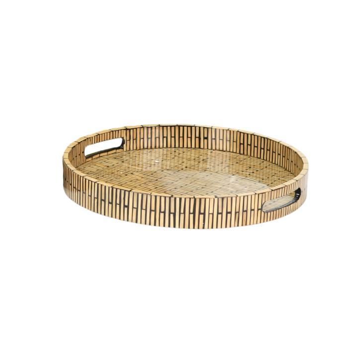 Plateau - TAY - OTIF - Rond - Bambou - 45×6 cm - Noir